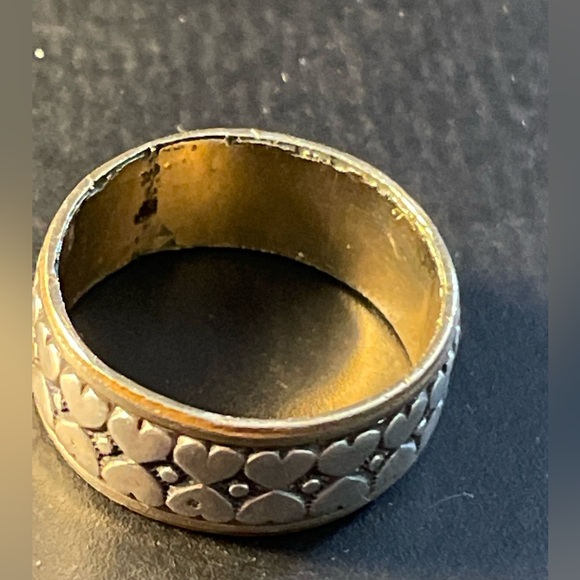 Clark & Coombs 10k GF & Sterling Band W/ Dbl Row Of Hearts 1930-50’s Vntg 6.5-7 - Picture 16 of 16